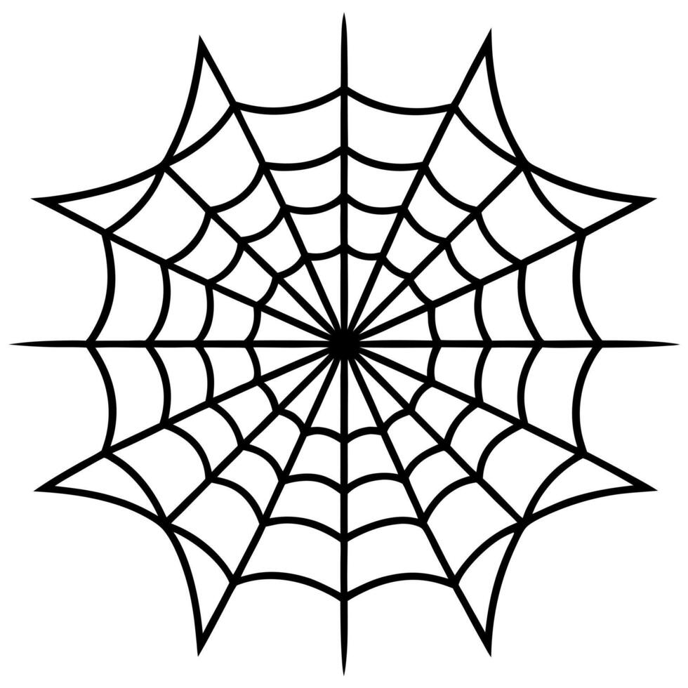 spider net silhouette illustration, white background, illustration line art vector