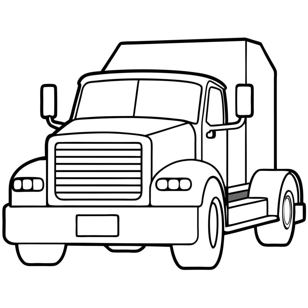 truck line art, illustration line art vector