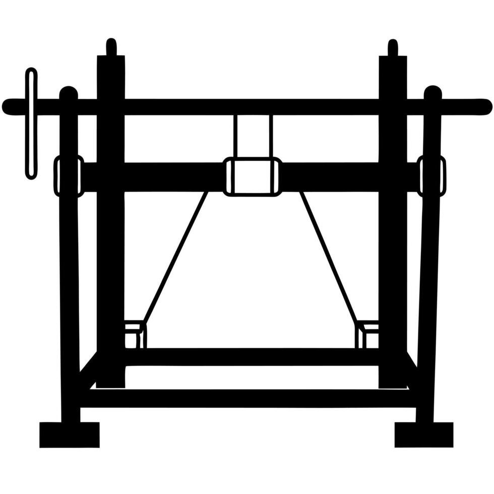 traditional hand loom machine wooden design, simple craftsmanship, historical artifact, isolated on vector