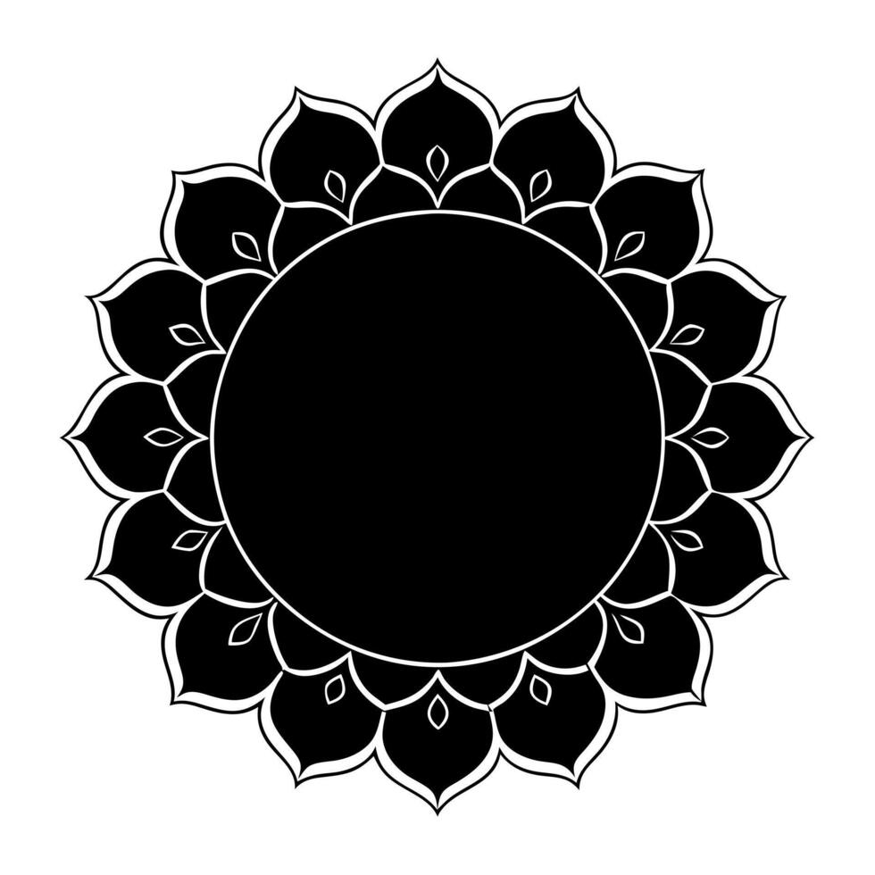 round ornament frame or circular pattern in form of mandala, illustration line art vector