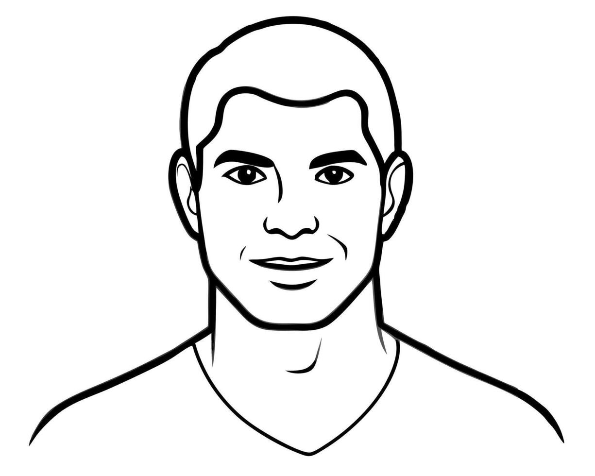 a silhoutte style image of man icon with white background, illustration line art vector