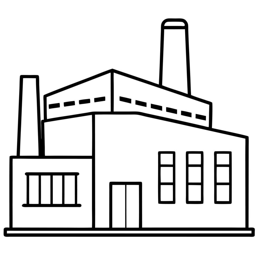 factory, illustration line art vector