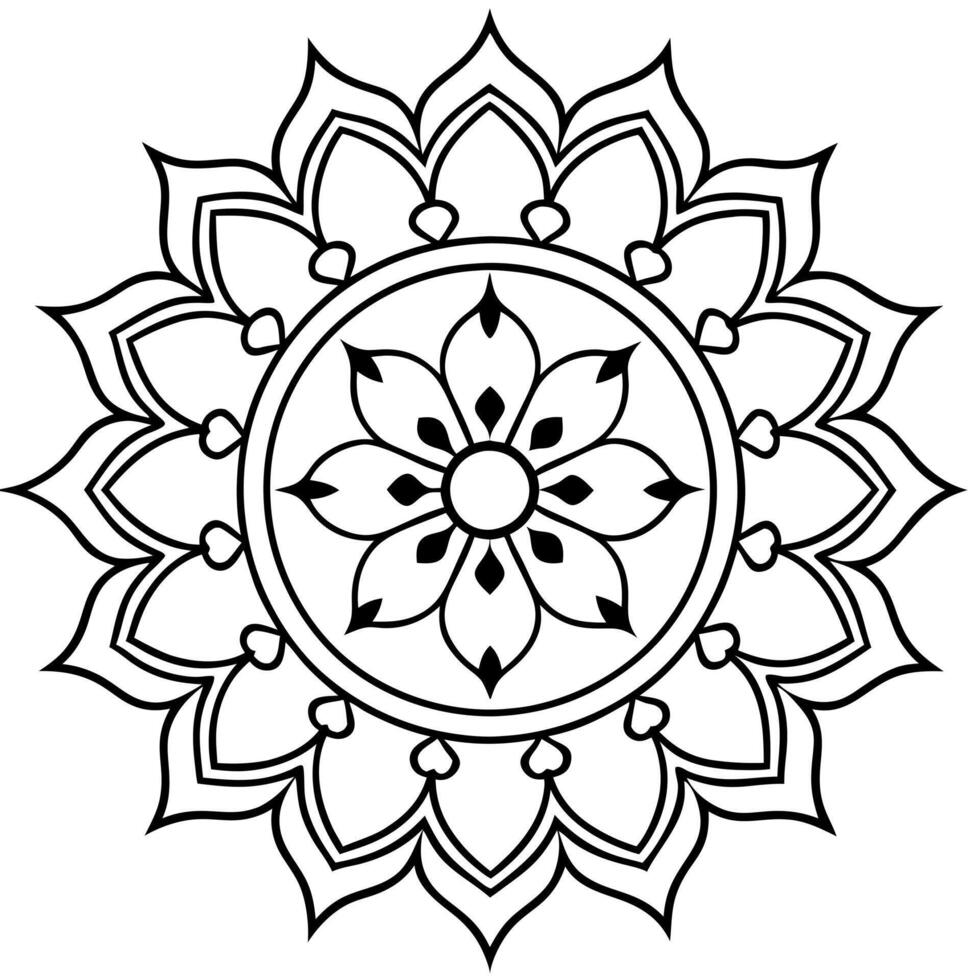 circular pattern in form of mandala for henna, mehndi, tattoo, decoration decorative frame ornament vector