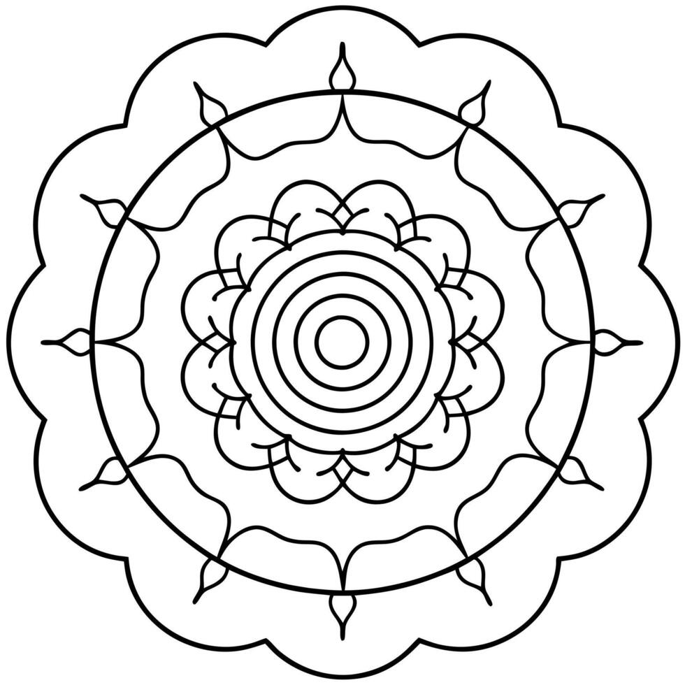a circular mandala with concentric rings featuring patterns inspired by the sky, such as clouds, vector