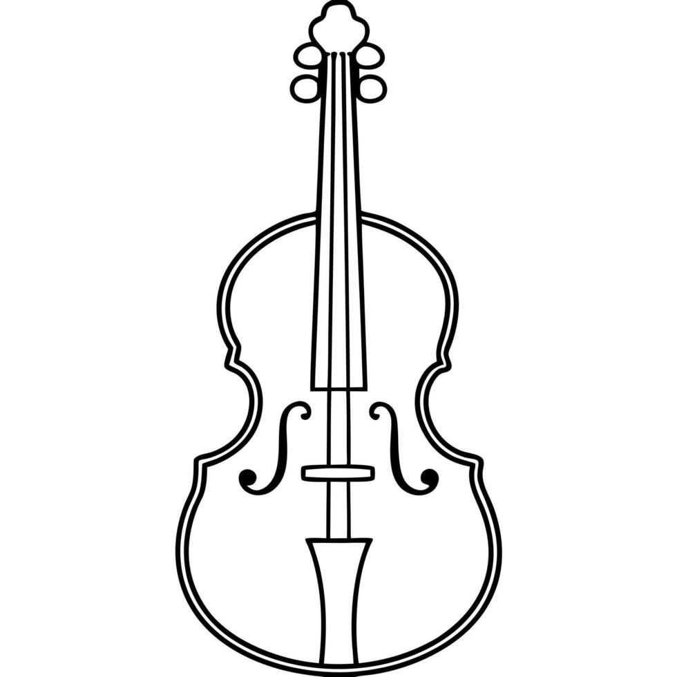 vartical a cello, illustration line art vector
