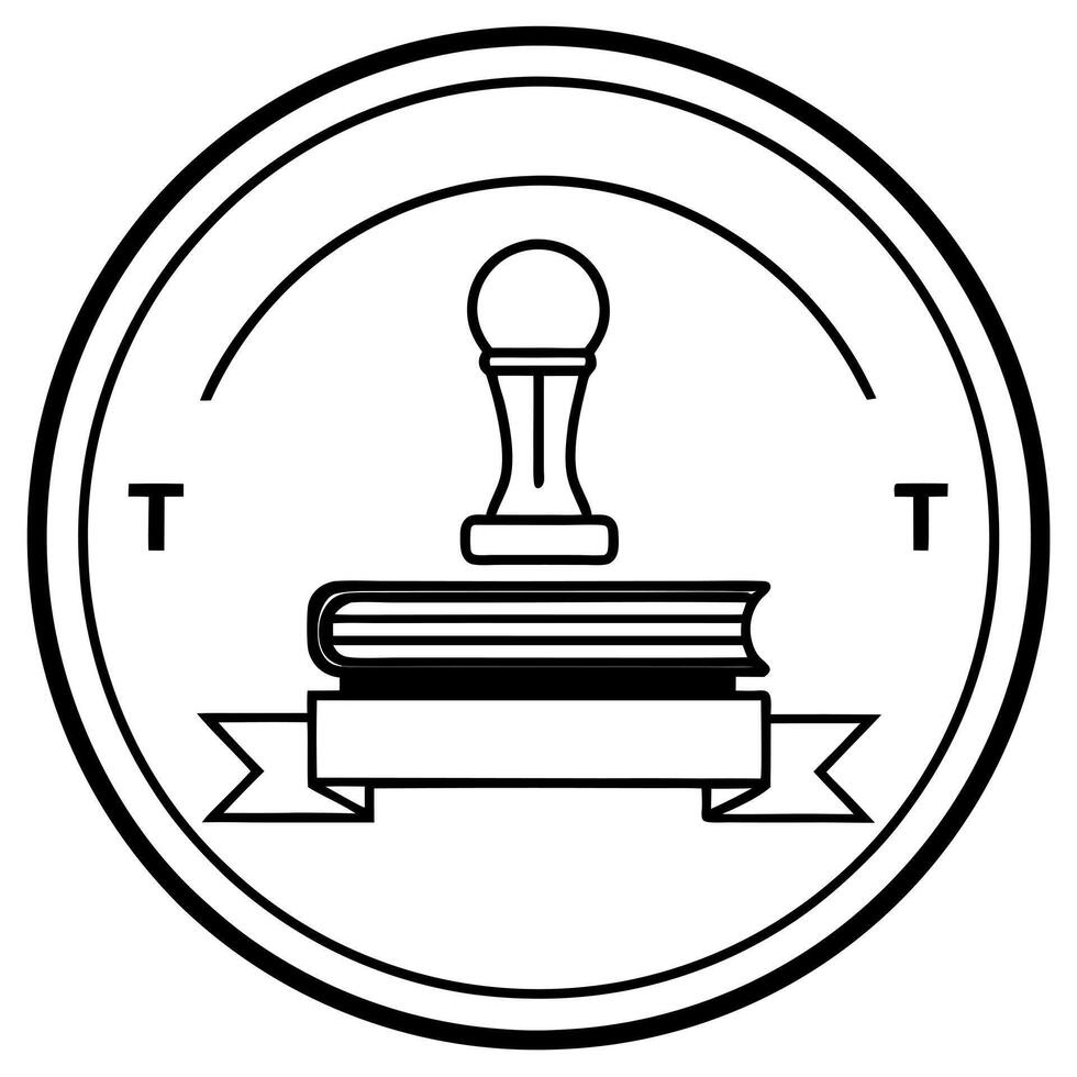 notary translation service, illustration line art vector