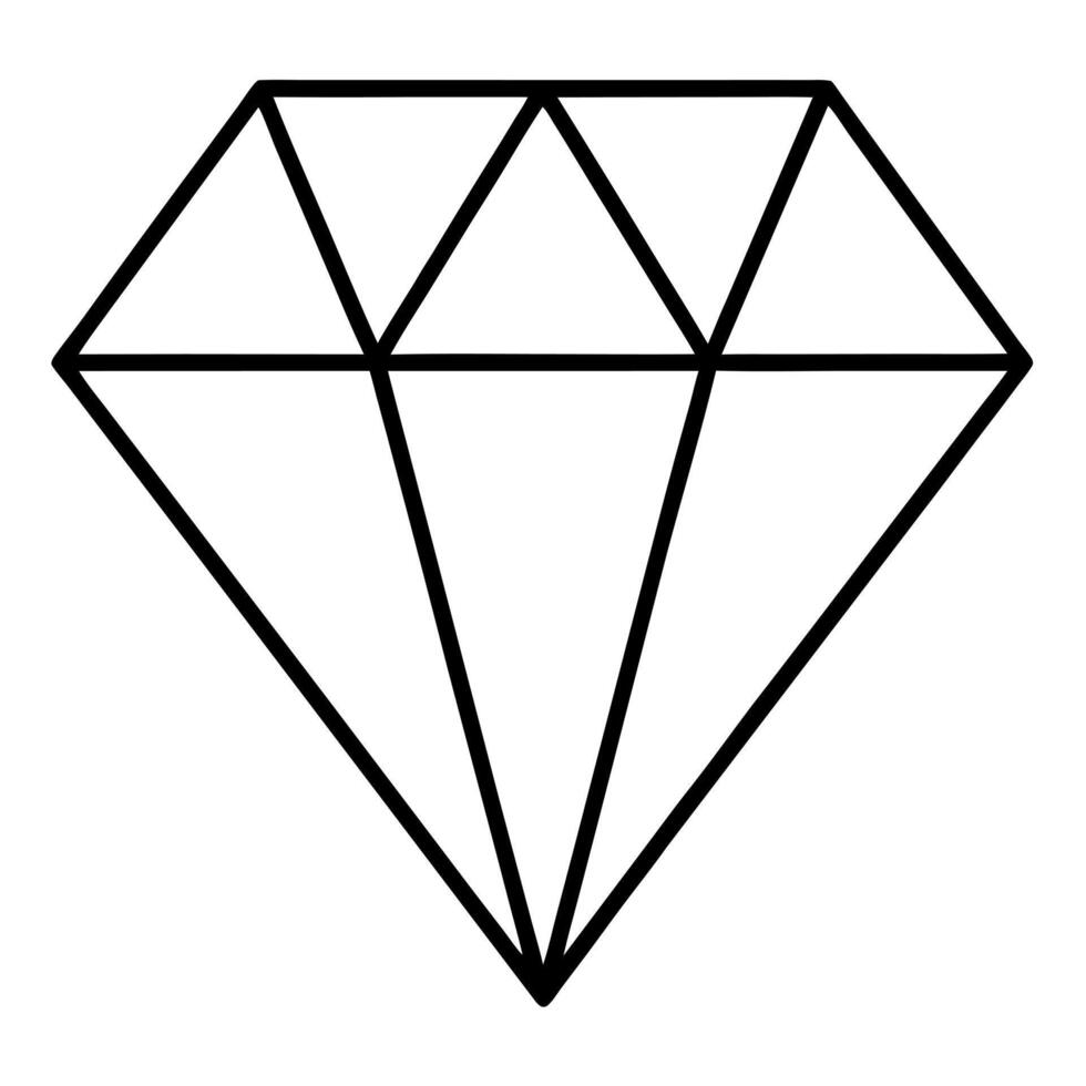 diamond icon , illustration line art vector