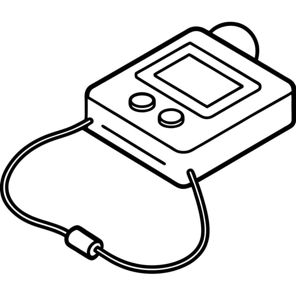audiometer, illustration line art vector