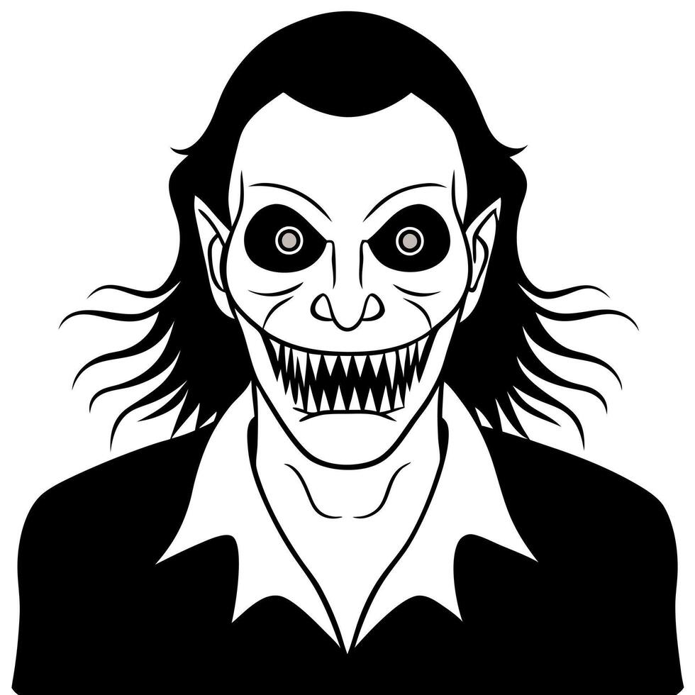 creepy, illustration line art vector