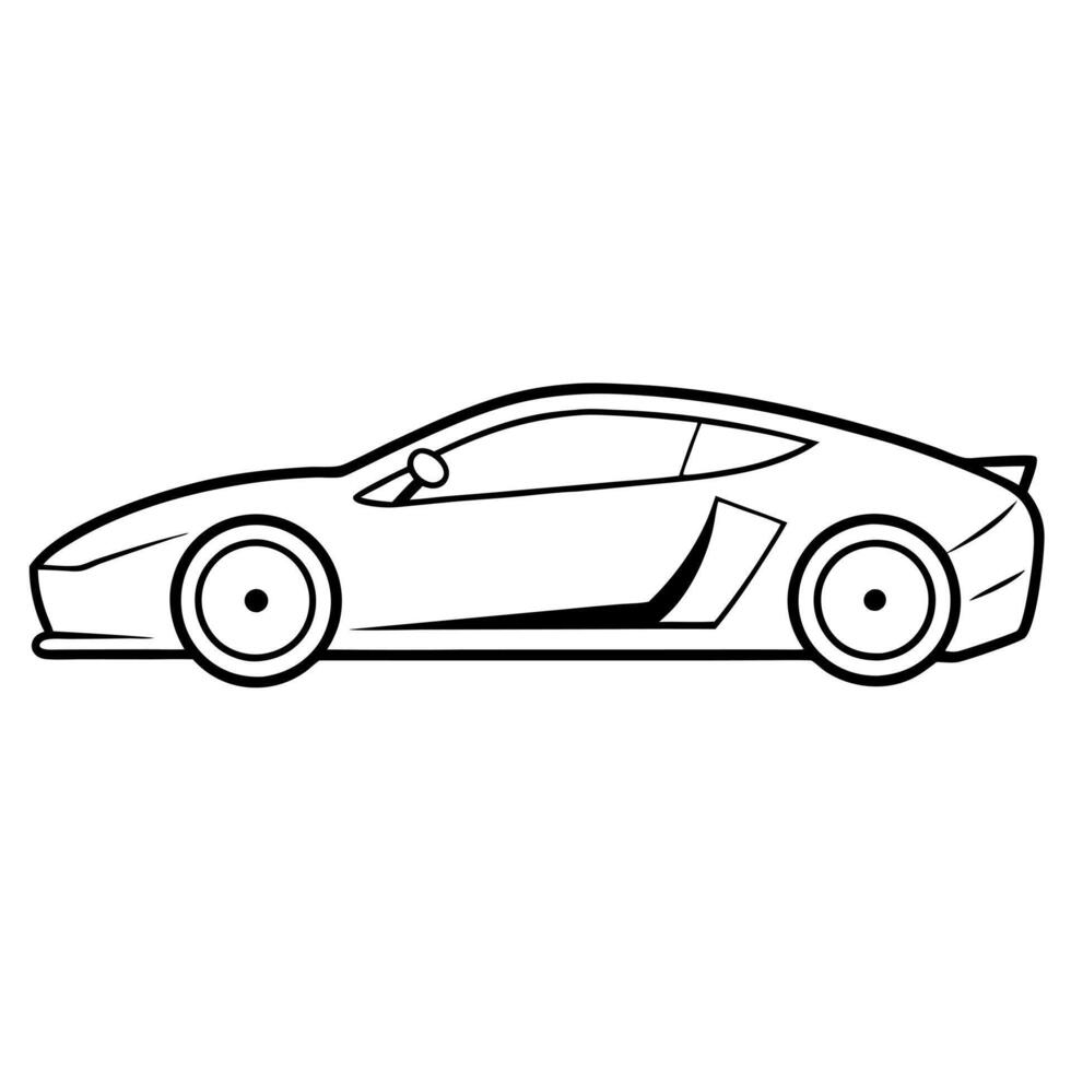 sports car logo on white background, illustration line art vector