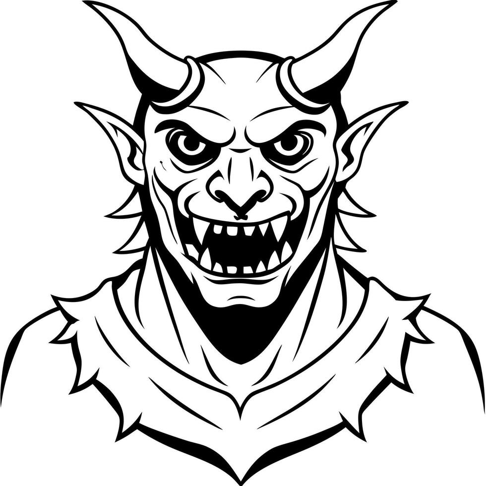 demon of evil, the essence of horror and nightmare darkness, black dark essence silhouette vector