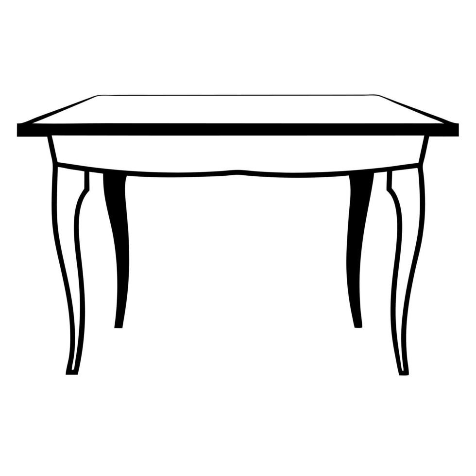 a table, illustration line art vector
