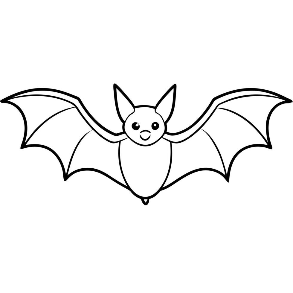 plain bat drawing black , illustration line art vector