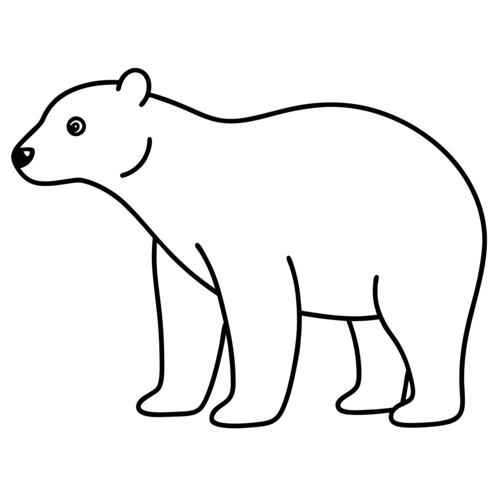 coloring page, bold line art, christmas polar bear, illustration line art vector