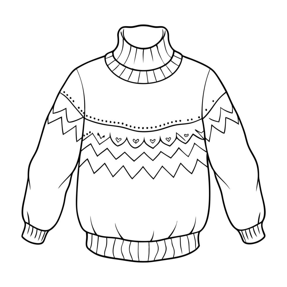 hygge sweater, illustration line art vector
