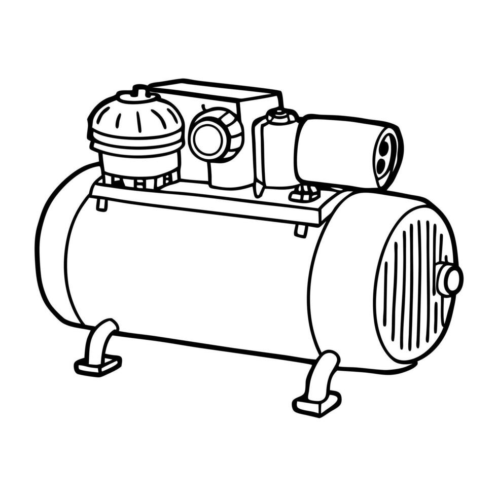 compressor, illustration line art vector
