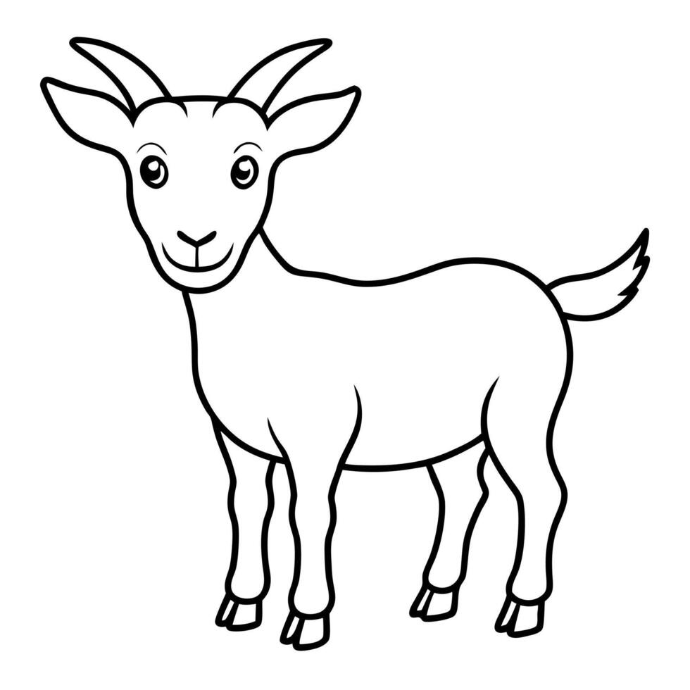 animal goat cutter friendly withe white background, illustration line art vector