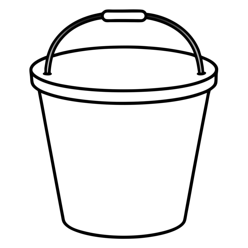 bucket icon, illustration line art vector