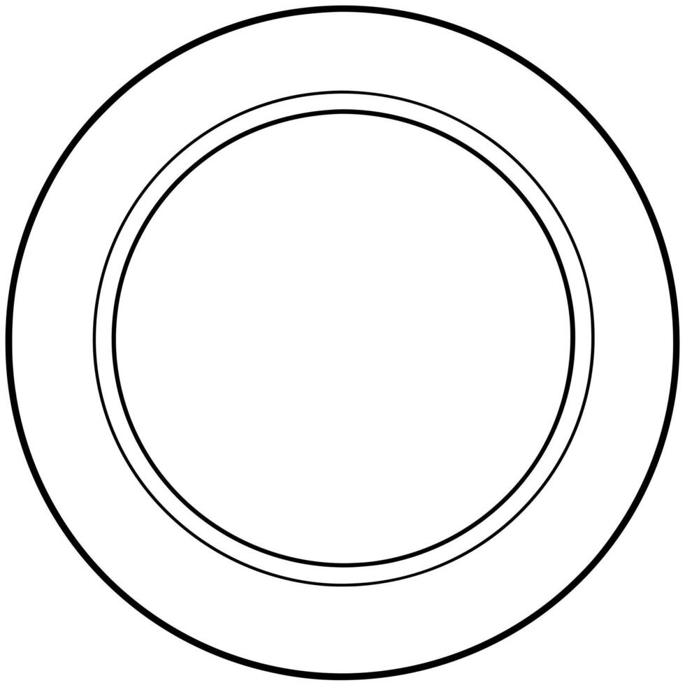 a plate, illustration line art vector