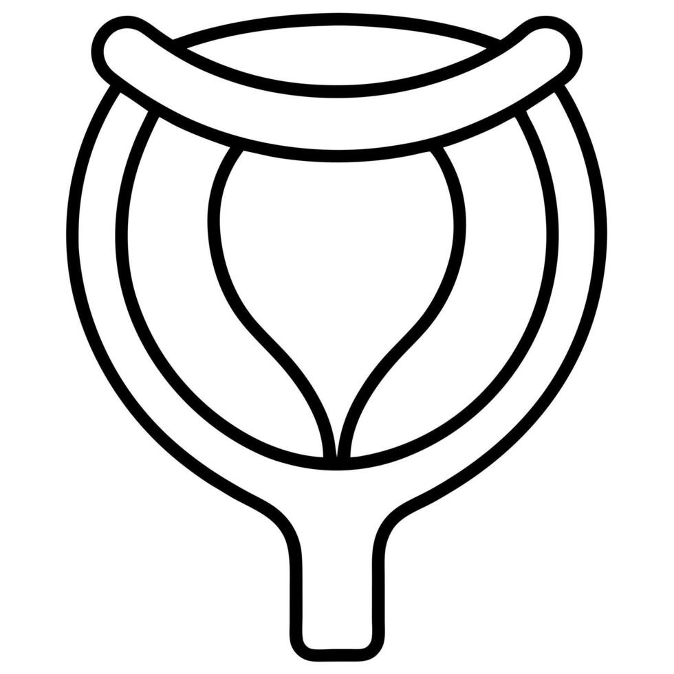 simple line art urinary bladder icon, illustration line art vector