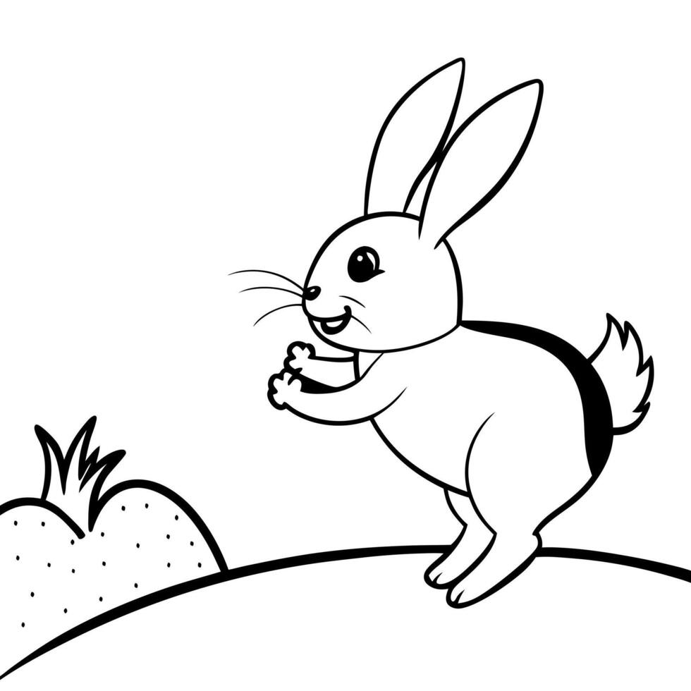 bunny quickly ran to the hill and, sure enough, she found her beloved carrots bunny was overjoyed, vector