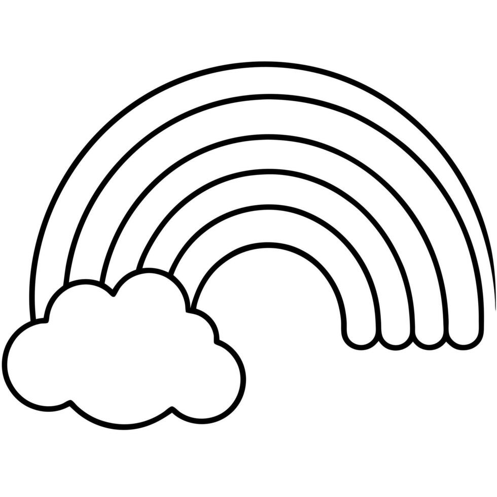 rainbow, illustration line art vector