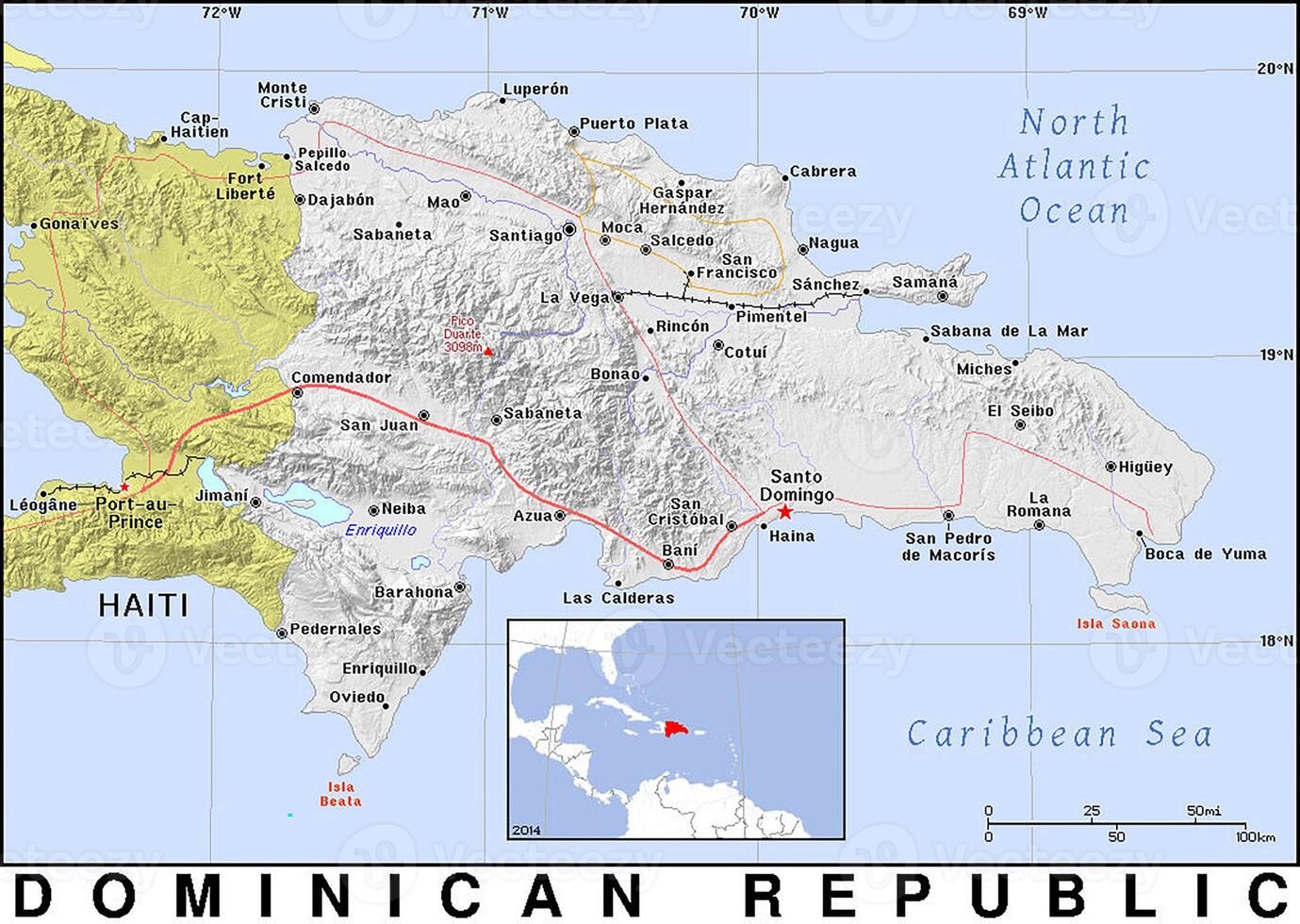 Map of dominican republic photo