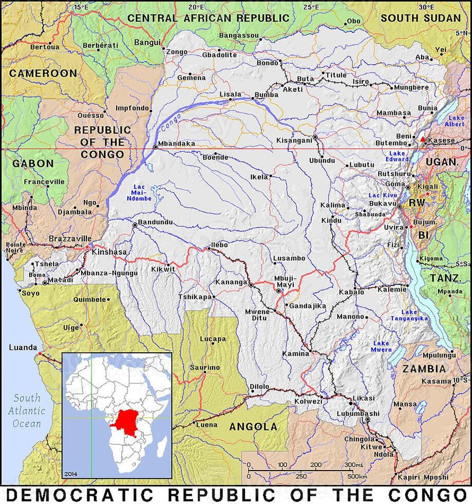 A map of the Democratic Republic of the Congo photo