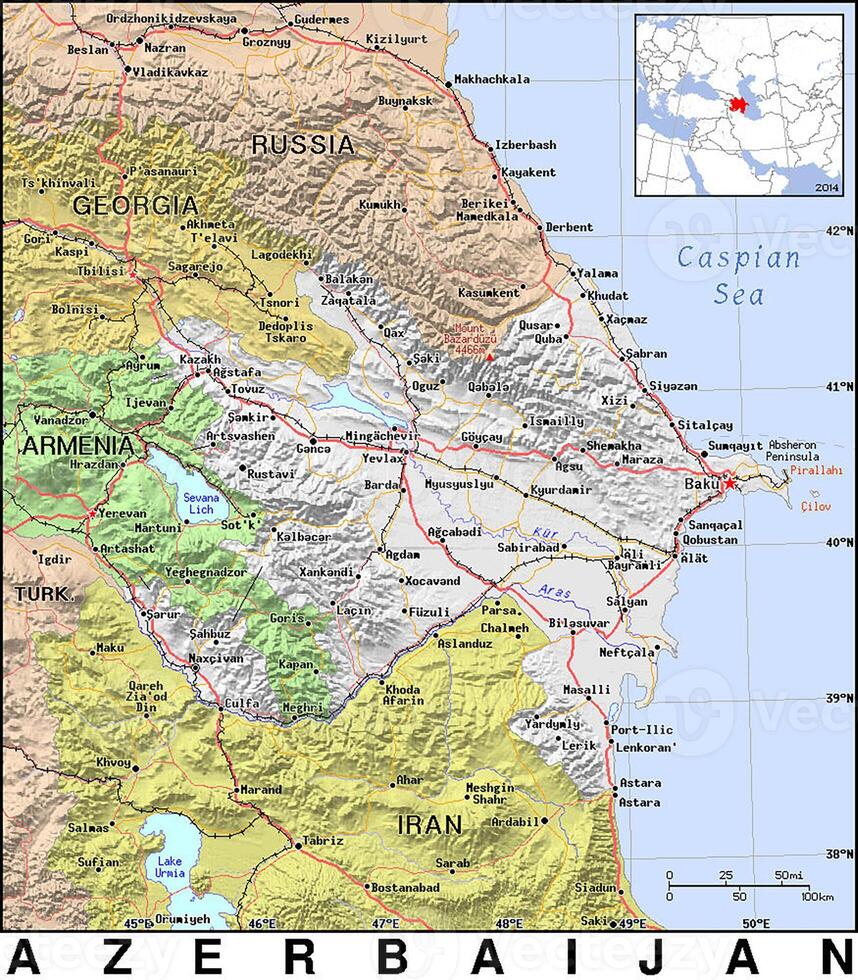 A map of the country of azerbaijan photo
