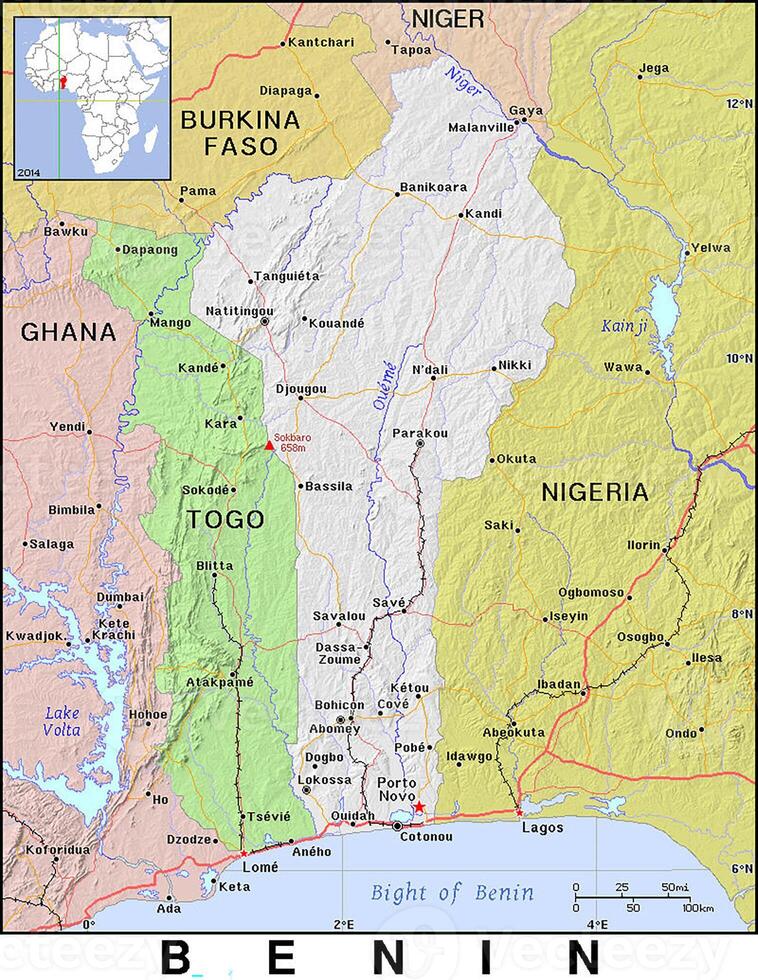 A map of the country of Benin photo