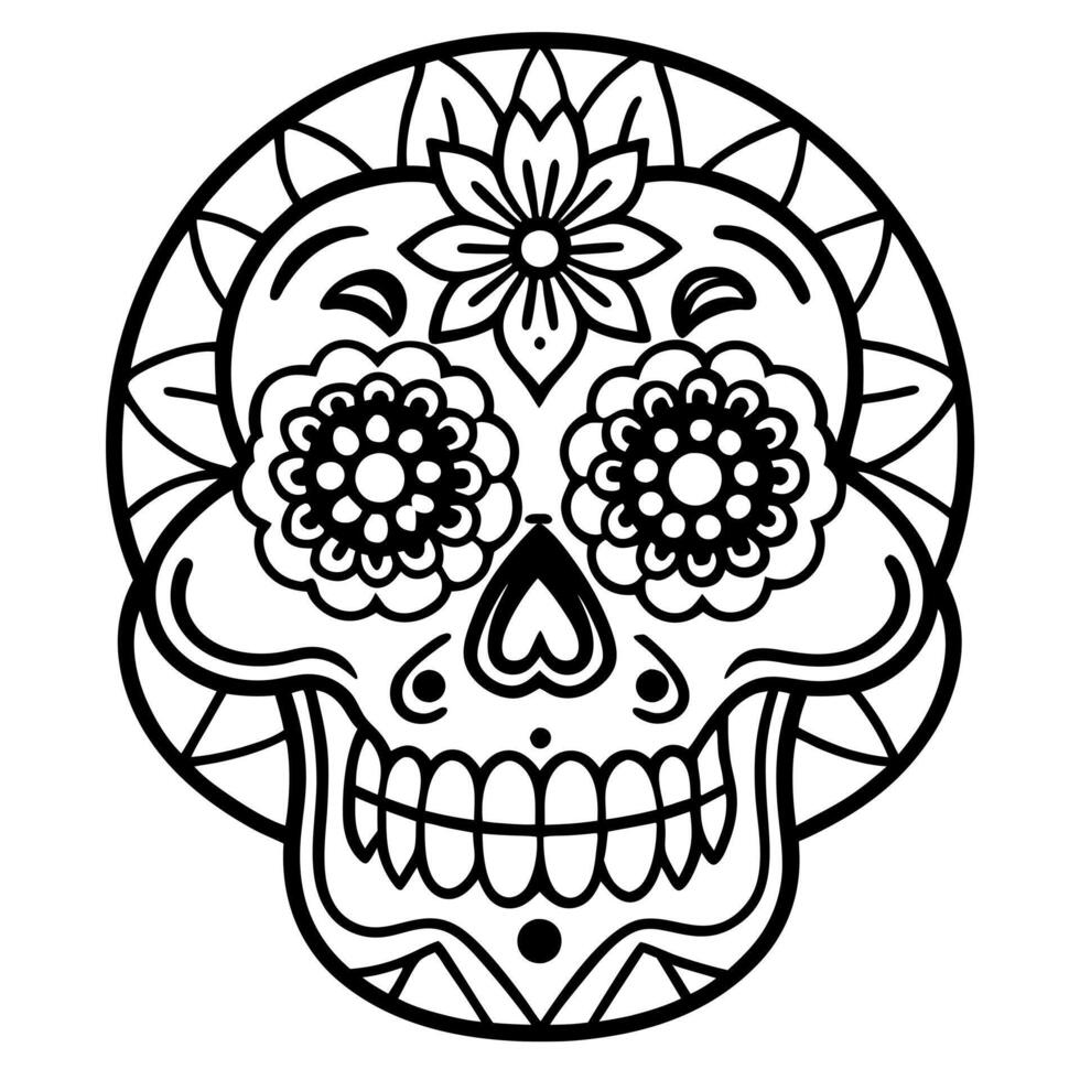 showcase the craftsmanship of sugar skull artists, with an emphasis on detailed decorations, vector