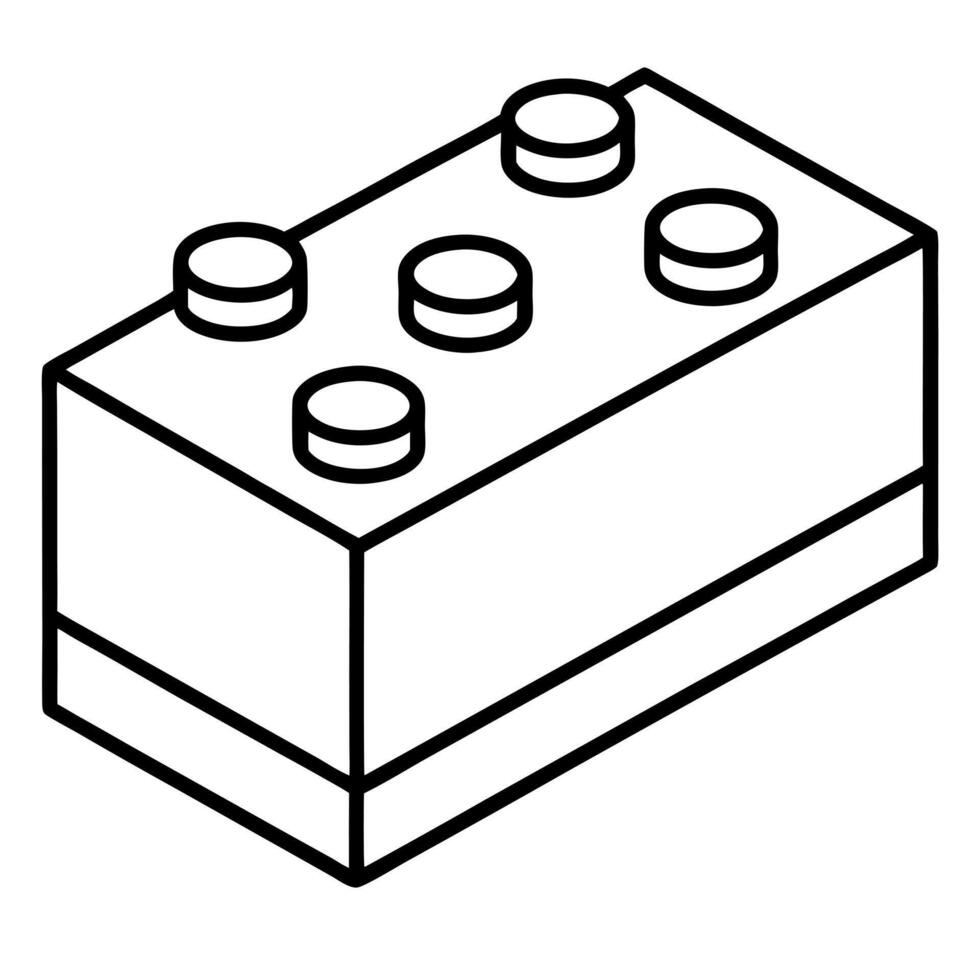 construction brick toy , illustration line art vector