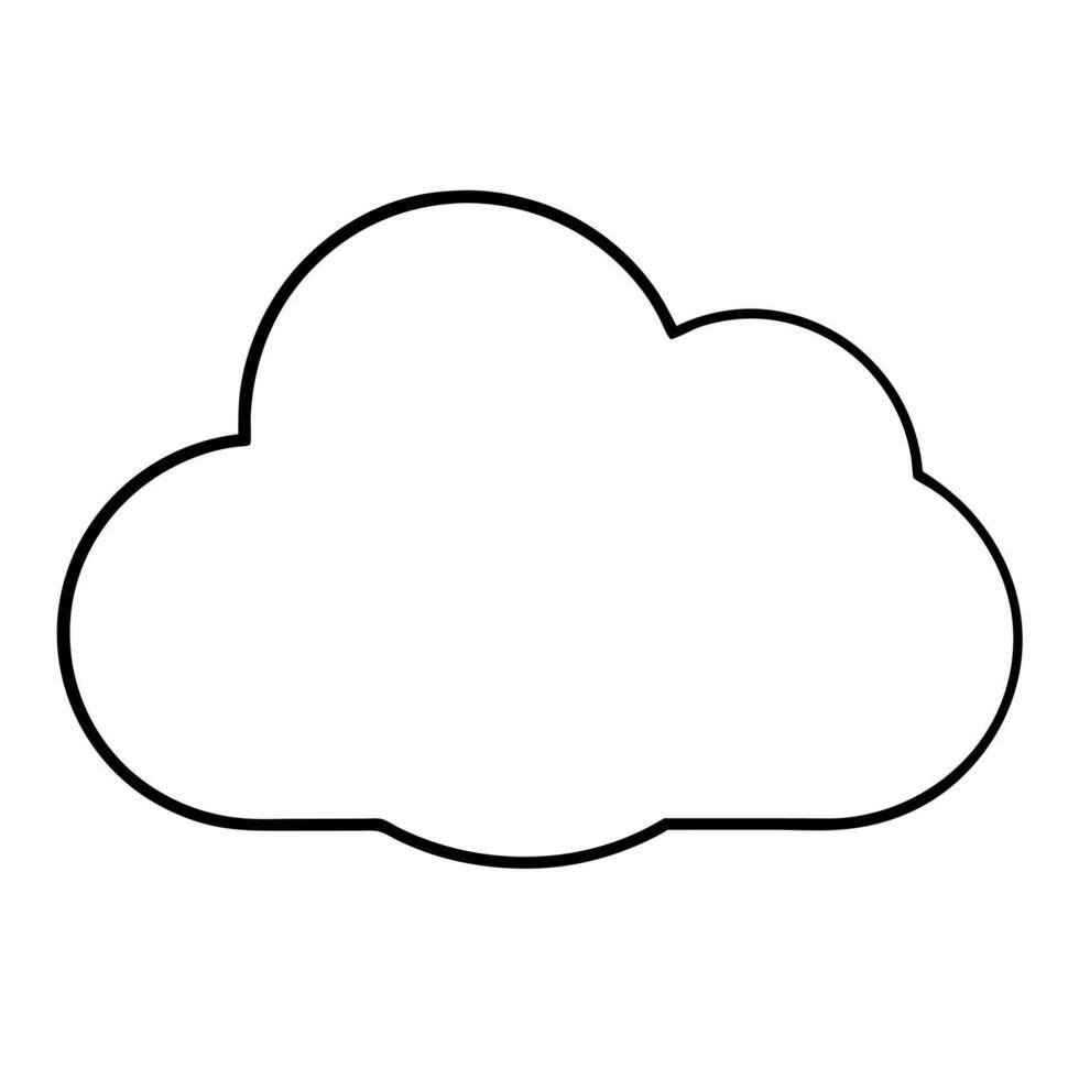 slim one cloud, illustration line art vector
