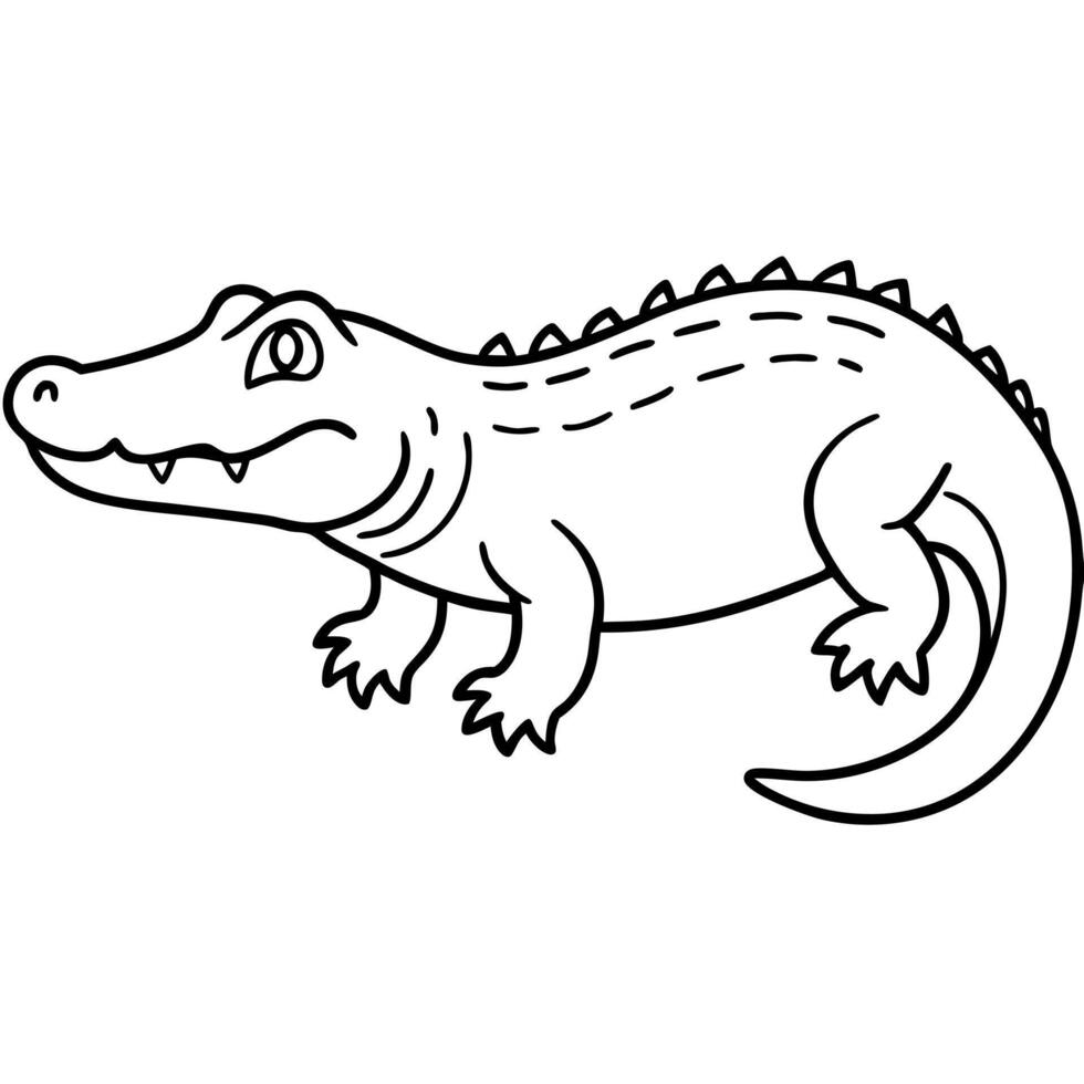 crocodile image, illustration line art vector