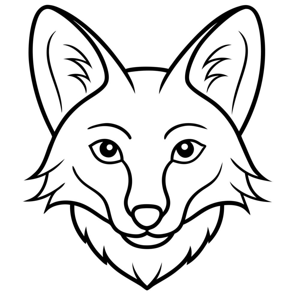 a dhole head with white background, illustration line art vector