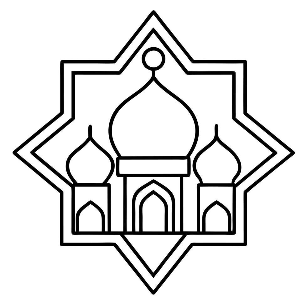 islamic pattern background, illustration line art vector