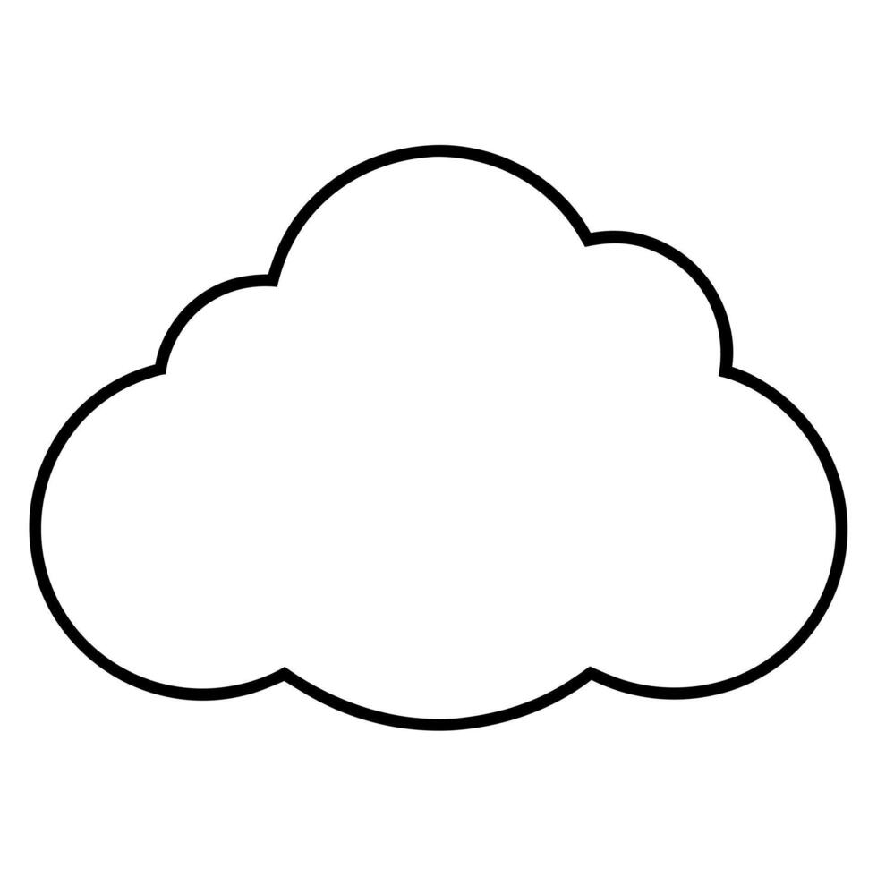cloud icon black line art, illustration line art vector