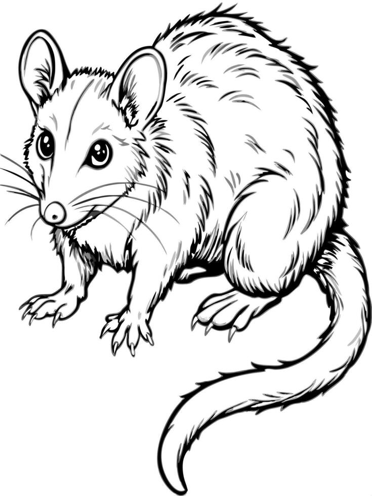 a possum, illustration line art vector