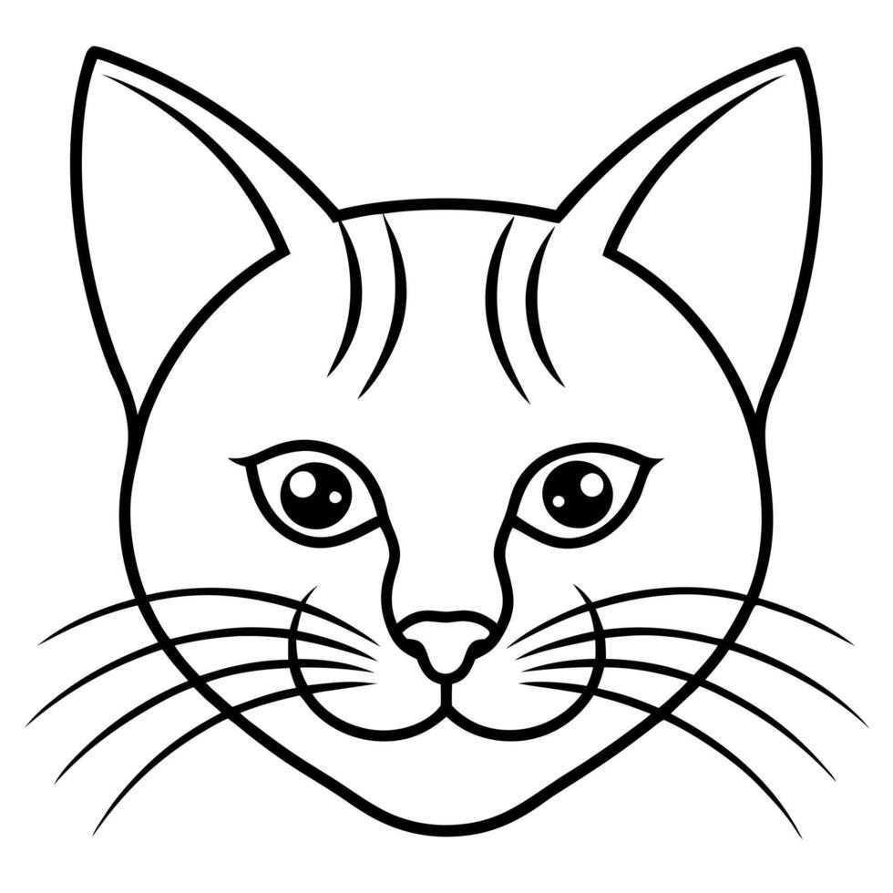 animal cat logo, illustration line art vector