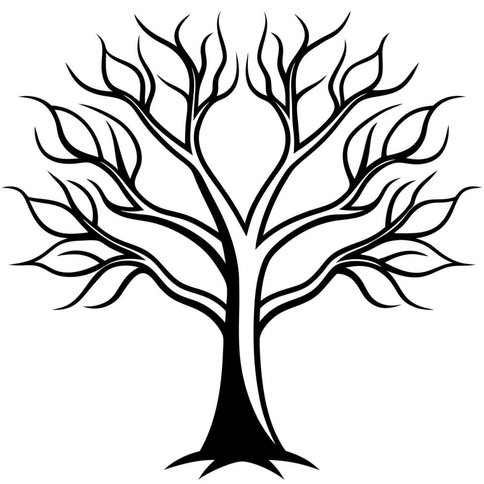 albero con rami stilizzato, illustration line art vector