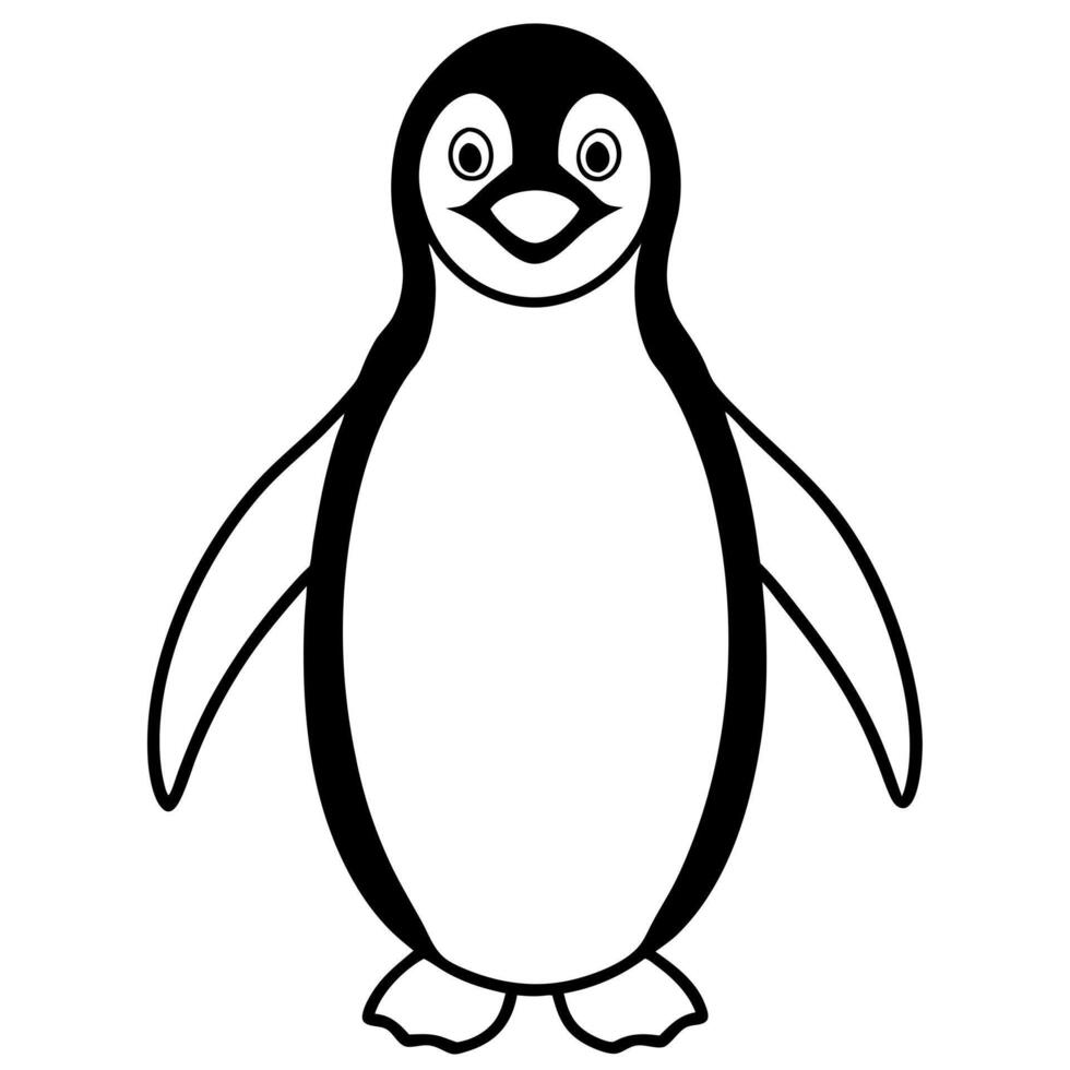 penguin, illustration line art vector