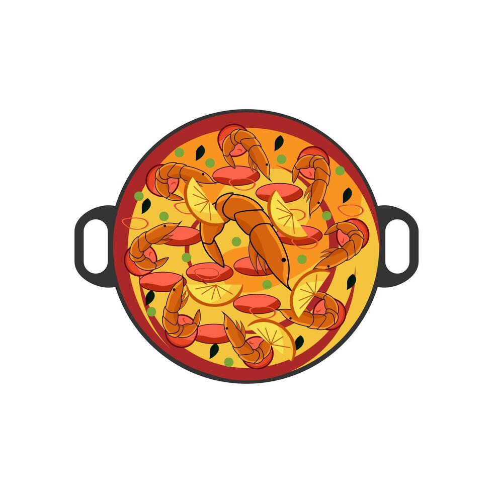 illustration of Paella, a typical Spanish food vector