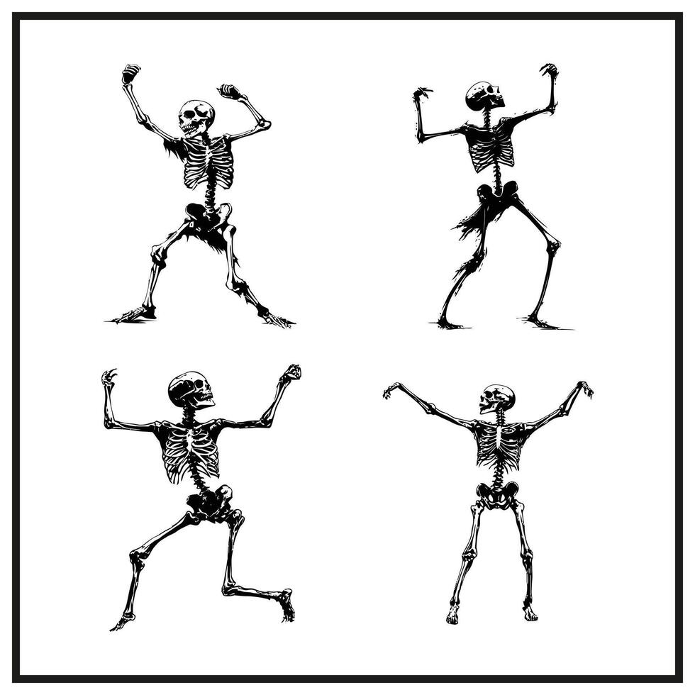 A skeleton dancing clipart on a white background vector