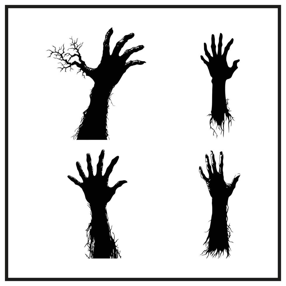 A spooky hand reaching out from the dark silhouette vector