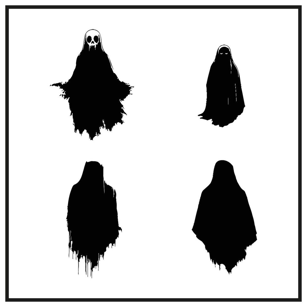 A spooky ghost floating clipart on a white background vector