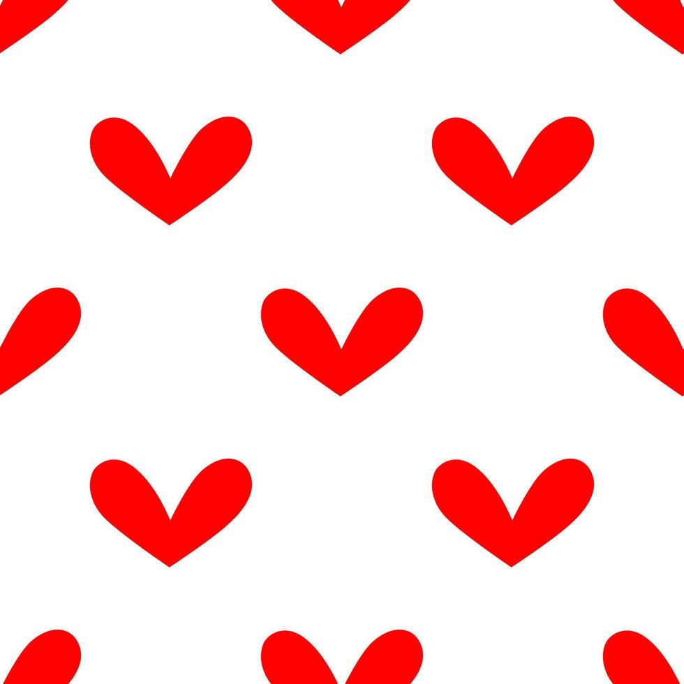 Red heart shape seamless pattern. vector