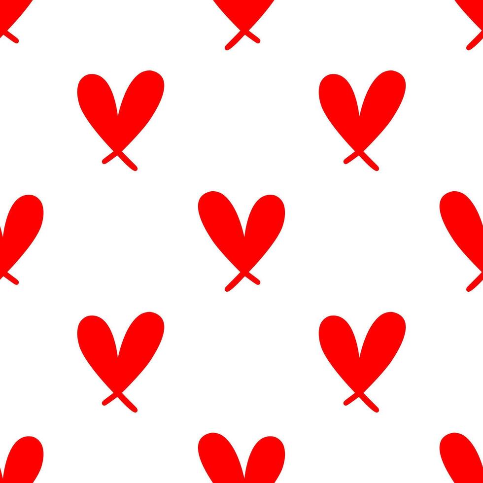 Red heart seamless pattern. vector