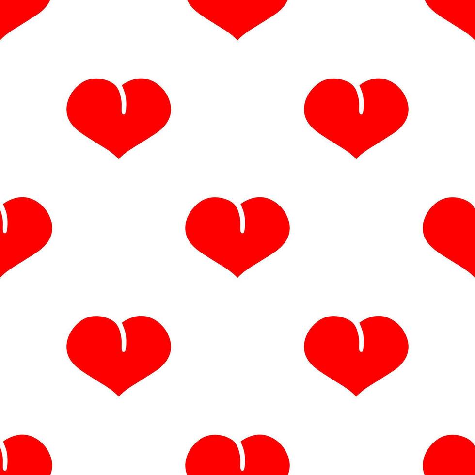 Red heart mix with peach shape seamless pattern. vector