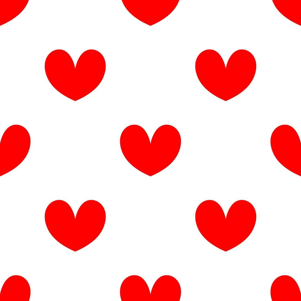 Big red heart shape seamless pattern. vector