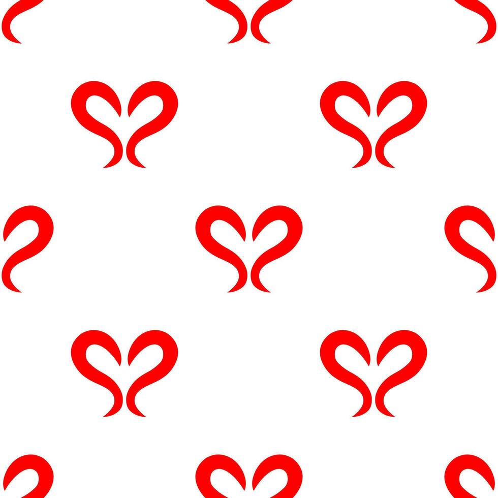 Red heart shape seamless pattern. vector